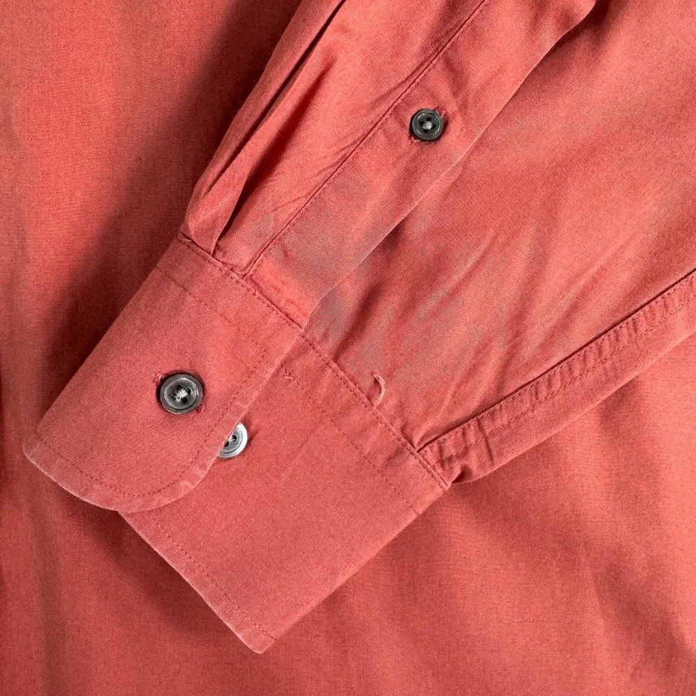 Banana Republic Button Down Mens M Medium Orange Long Sleeve Cotton Casual Shirt
